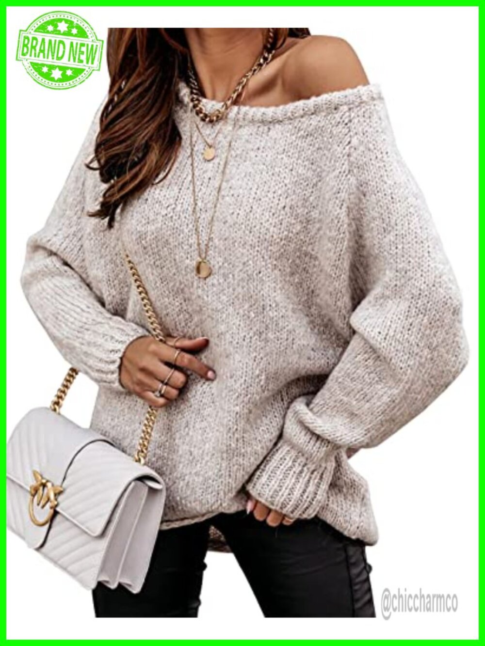 Women's Oversized Chunky Knit Pullover Sweater Long Sleeve Ribbed